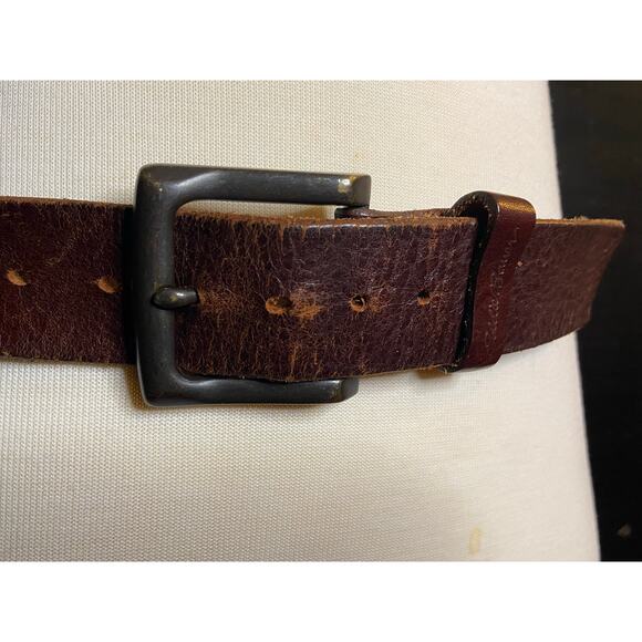 EDDIE BAUER Distressed Brown Leather Belt Mens sz XL - Picture 2 of 11